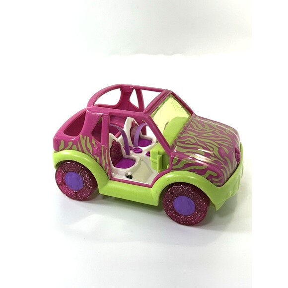 Polly Pocket Goes on a Picnic Pink & Green Zebra Print Toy Vehicle Origin 2001 - Picture 9 of 12